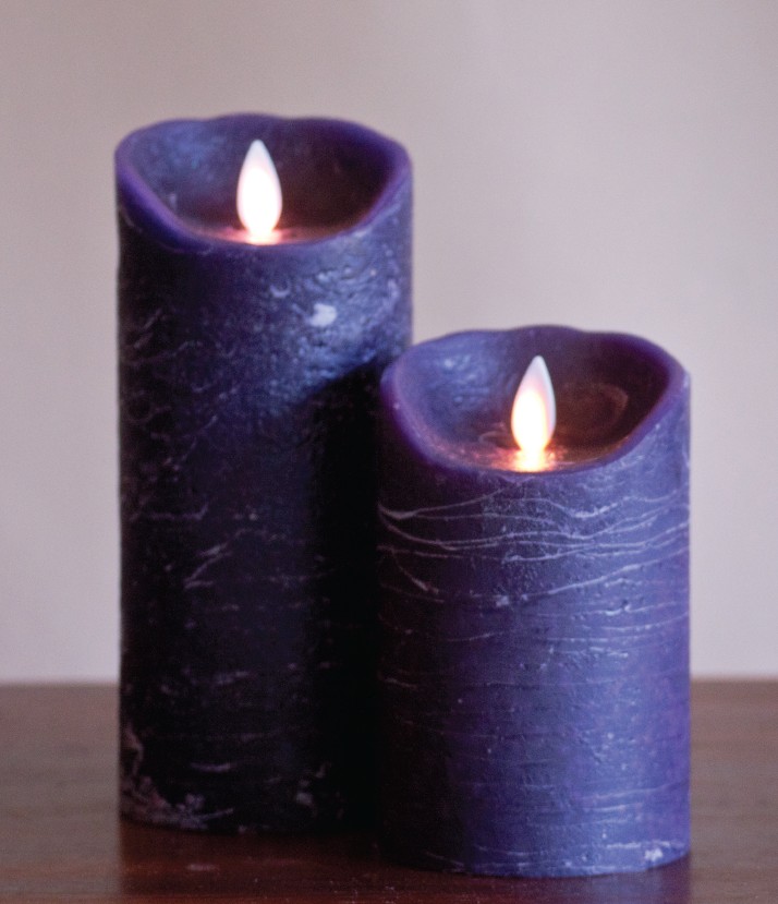 [LED 양초]FLAMELESS CANDLE PLUM DISTRESSED - 진자주색 [5인치]